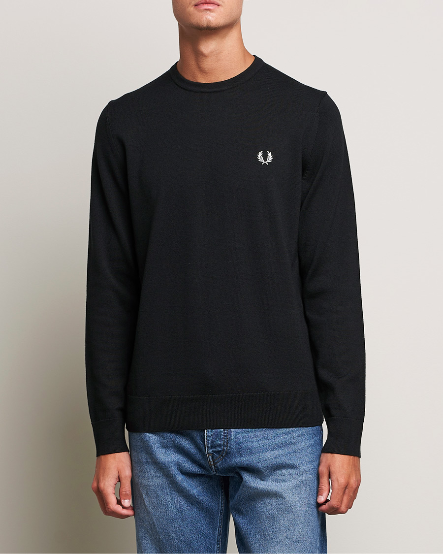 Homme | Fred Perry | Fred Perry | Classic Crew Neck Jumper Black