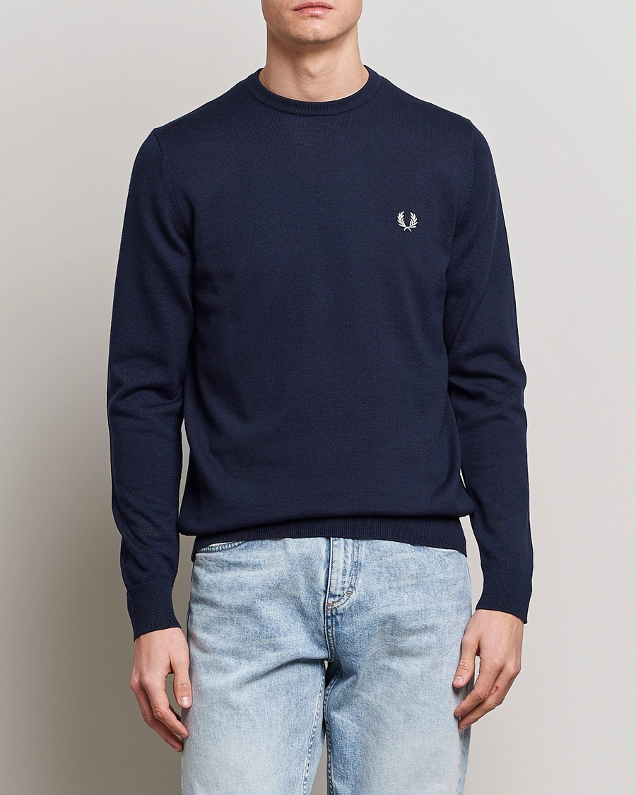Homme | Fred Perry | Fred Perry | Classic Crew Neck Jumper Navy