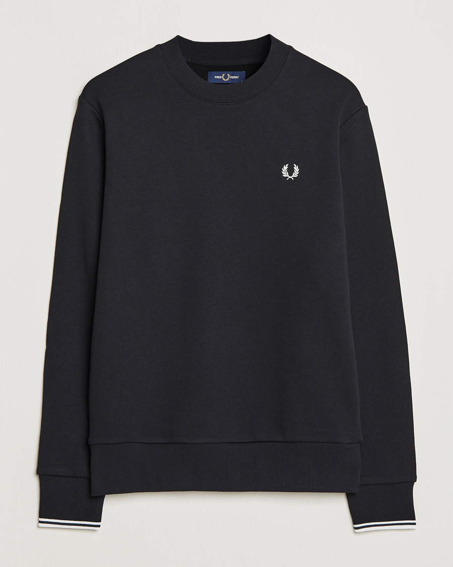 Homme | Pulls Et Tricots | Fred Perry | Crew Neck Sweatshirt Black