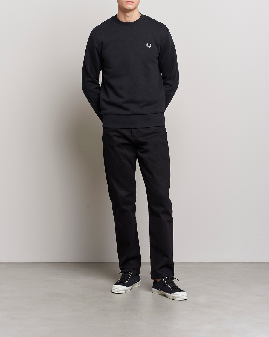 Homme | Pulls Et Tricots | Fred Perry | Crew Neck Sweatshirt Black