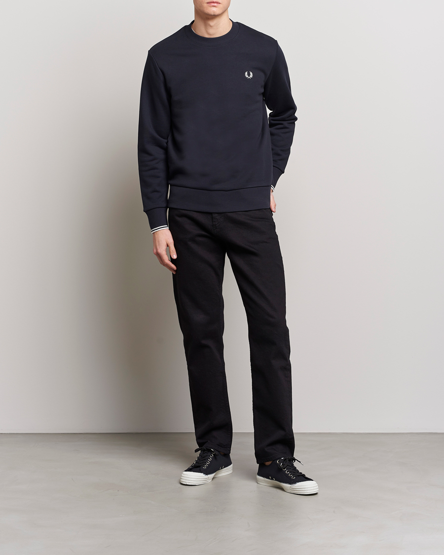 Homme | Pulls Et Tricots | Fred Perry | Crew Neck Sweatshirt Navy