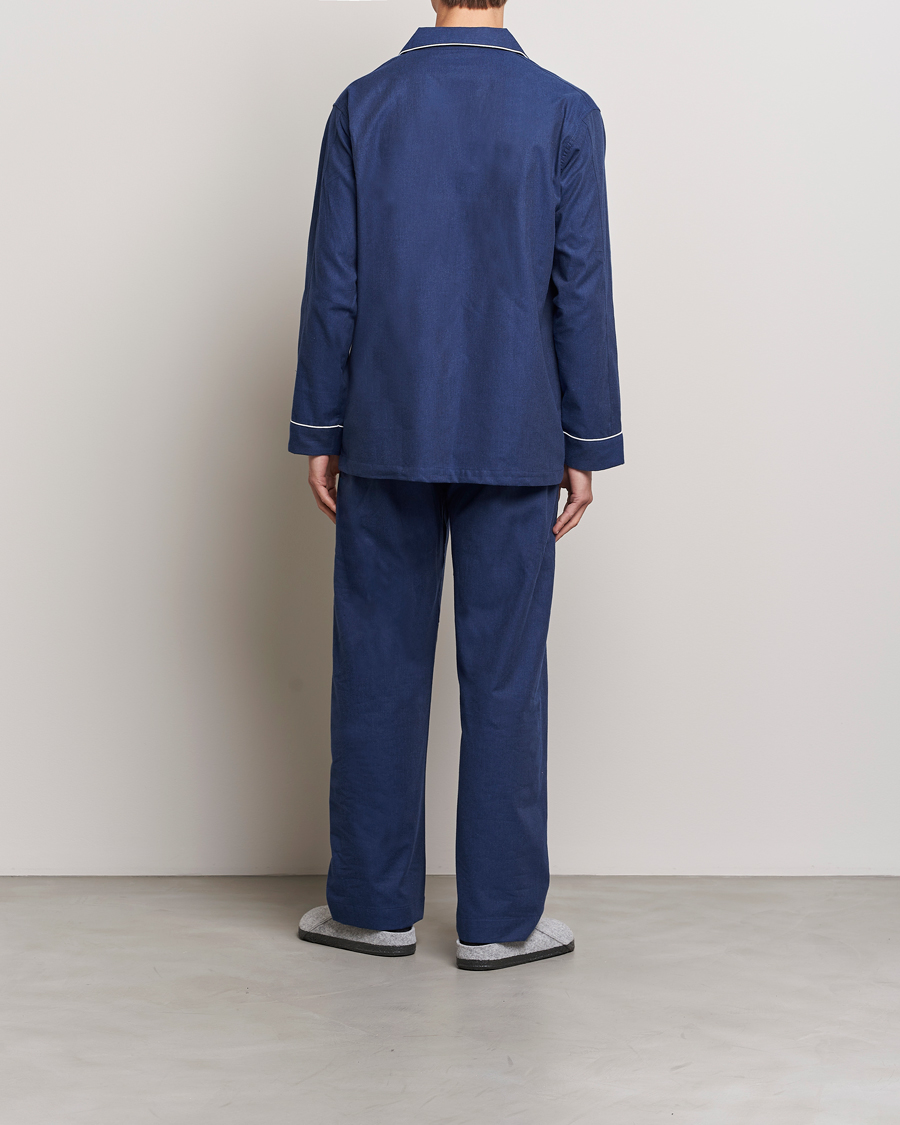 Homme | Peignoirs Et Pyjamas | Derek Rose | Brushed Cotton Flanell Pyjama Set Navy