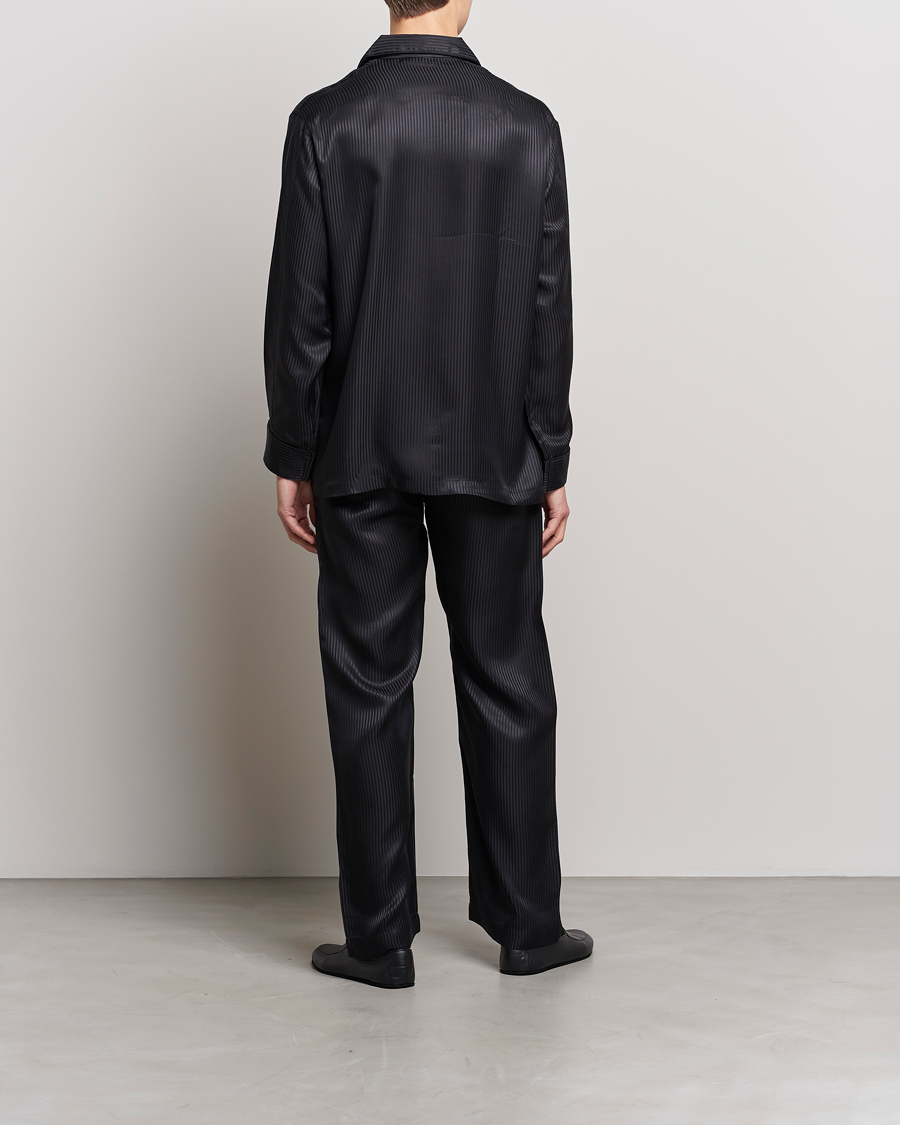 Homme | Peignoirs Et Pyjamas | Derek Rose | Striped Silk Pyjama Set Black