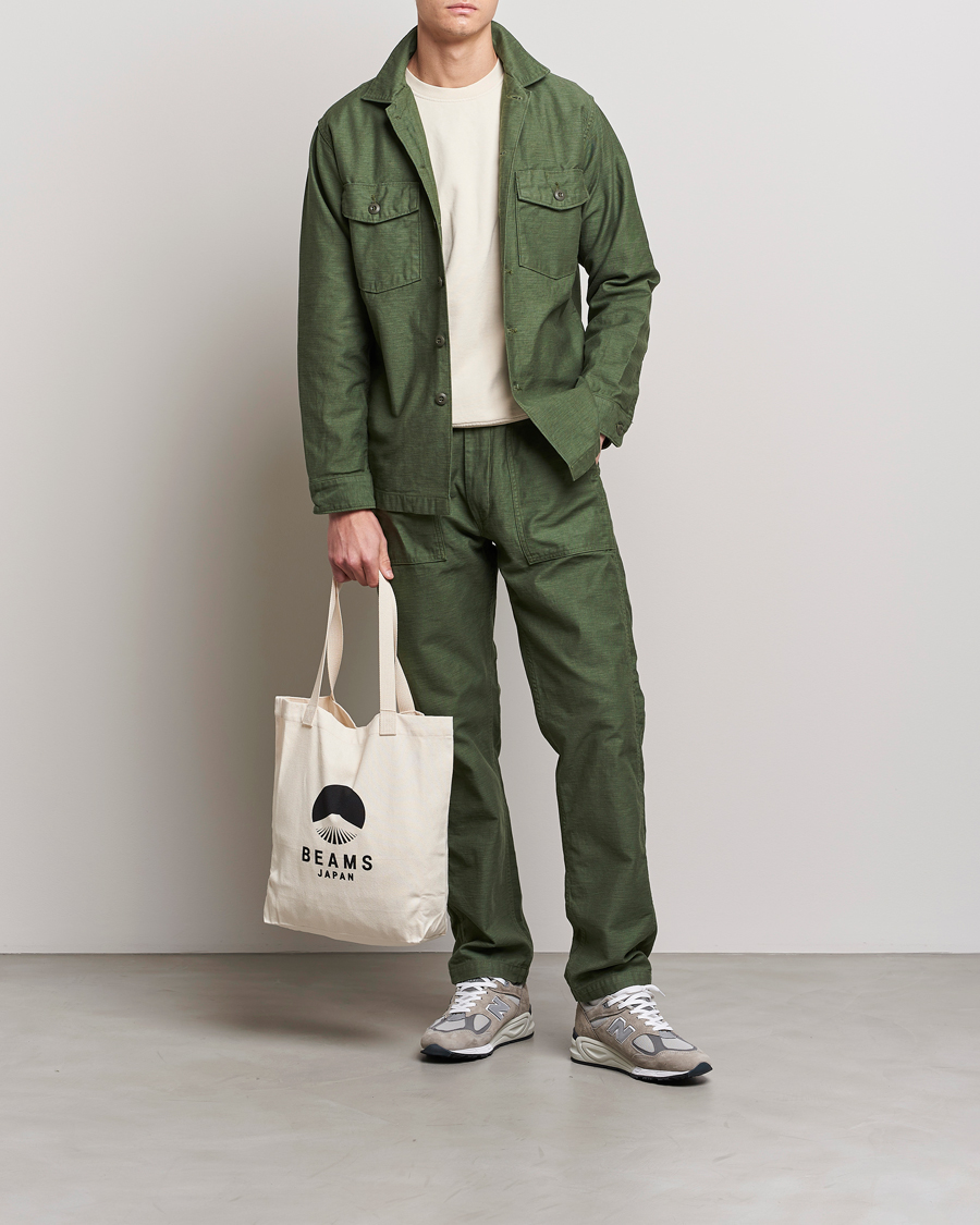 Homme | Pantalons | orSlow | Slim Fit Original Sateen Fatigue Pants Green