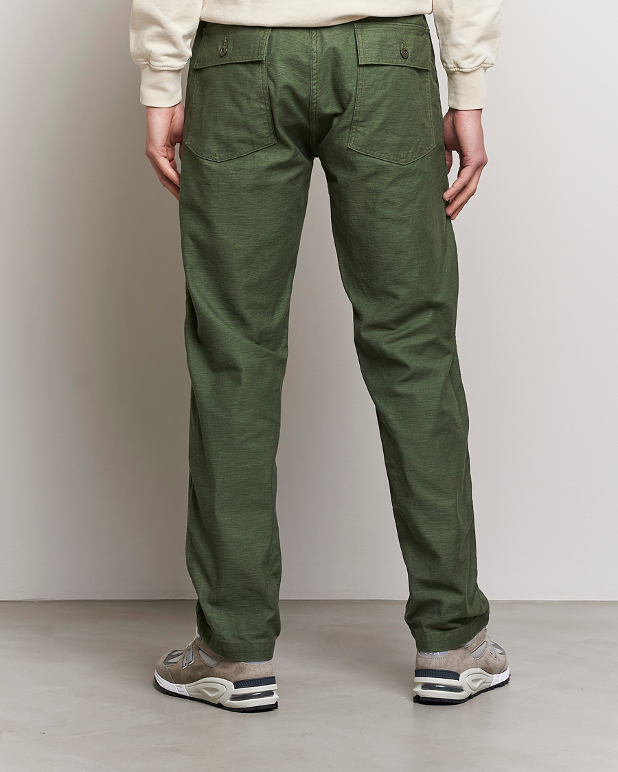 Homme | Pantalons | orSlow | Slim Fit Original Sateen Fatigue Pants Green