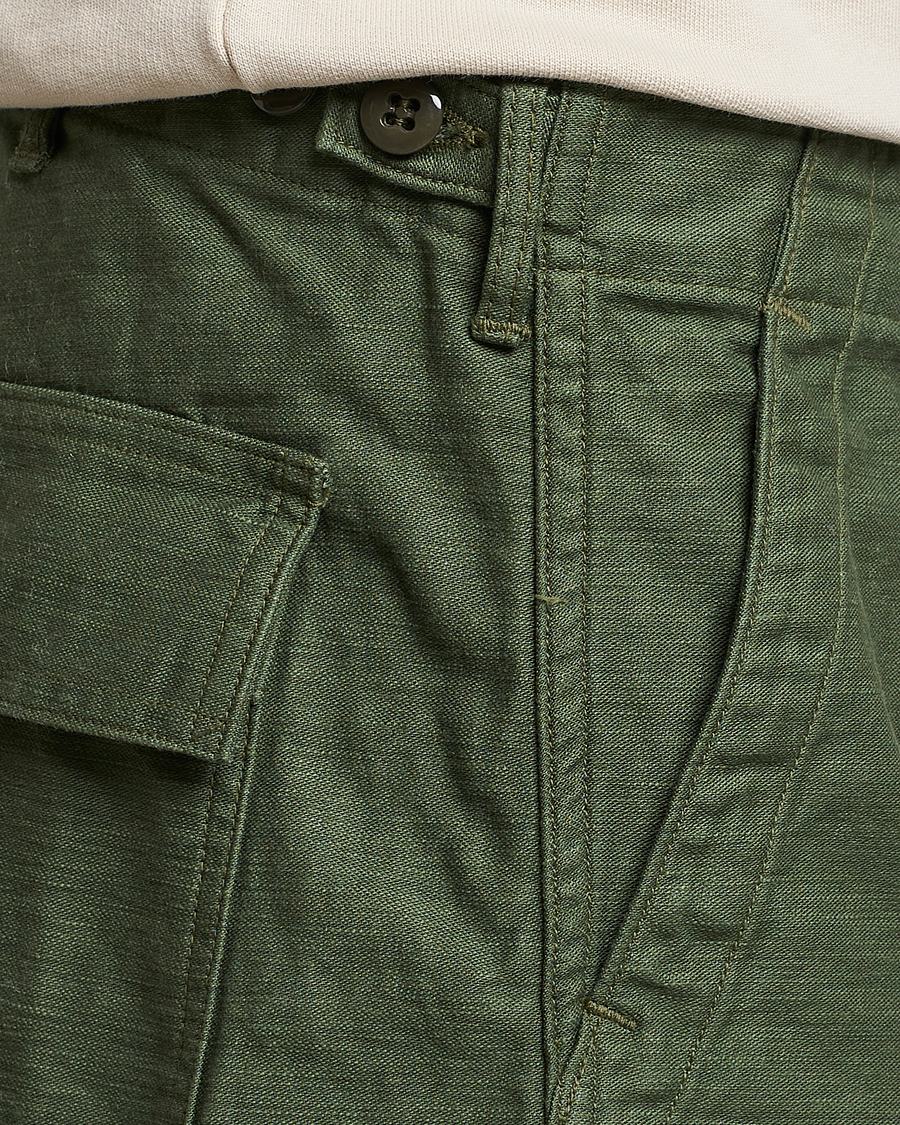 Homme | Pantalons | orSlow | Slim Fit Original Sateen Fatigue Pants Green