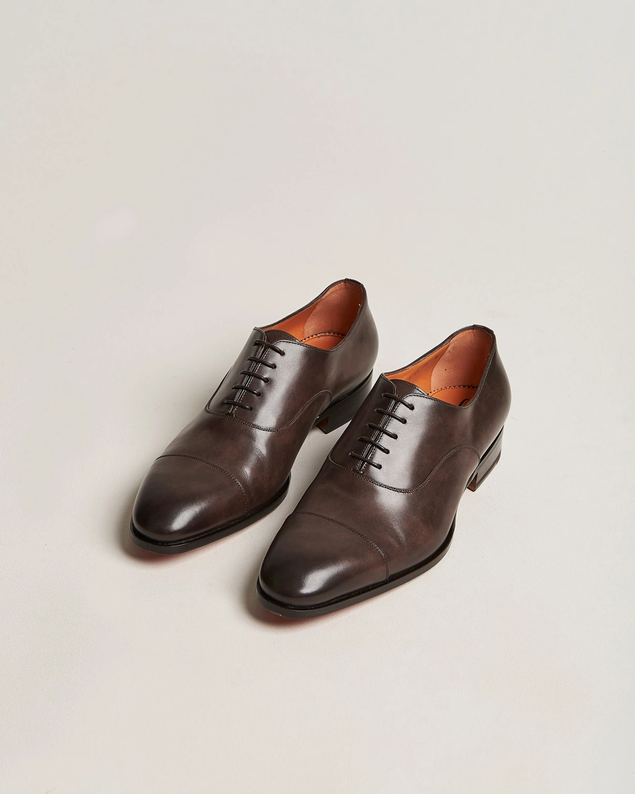 Homme | Chaussures Faites Main | Santoni | Blake Oxford  Dark Brown Calf