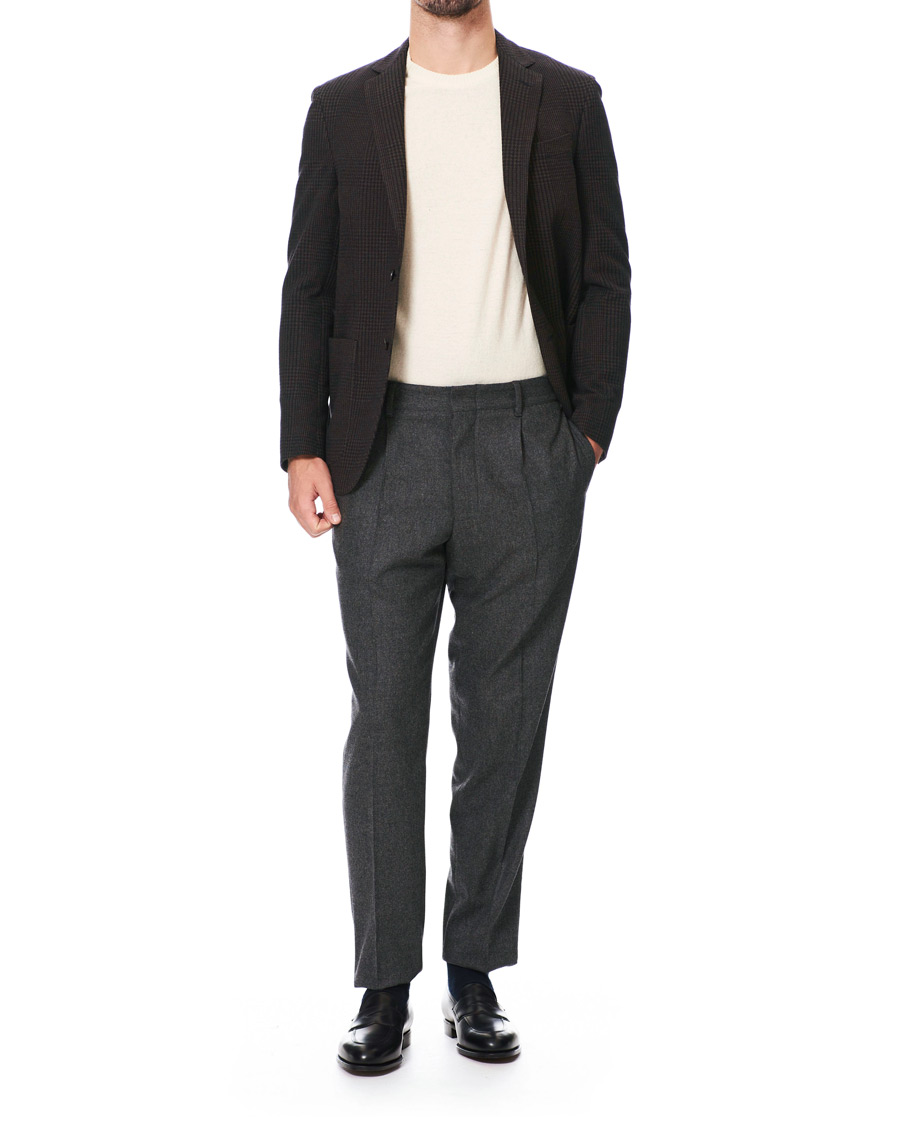 Homme | Blazers | The Gigi | Degas Wool Blend Check Blazer Dark Brown