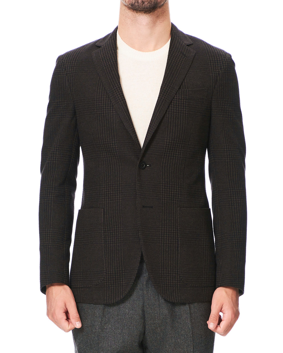 Homme | Blazers | The Gigi | Degas Wool Blend Check Blazer Dark Brown