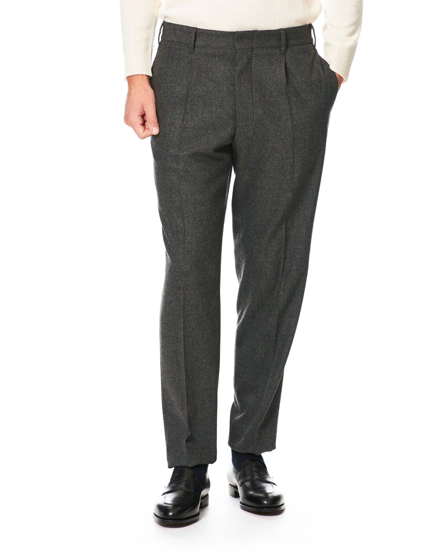 Homme | Pantalons | The Gigi | Tonga Stretch Flannel Trousers Grey Melange