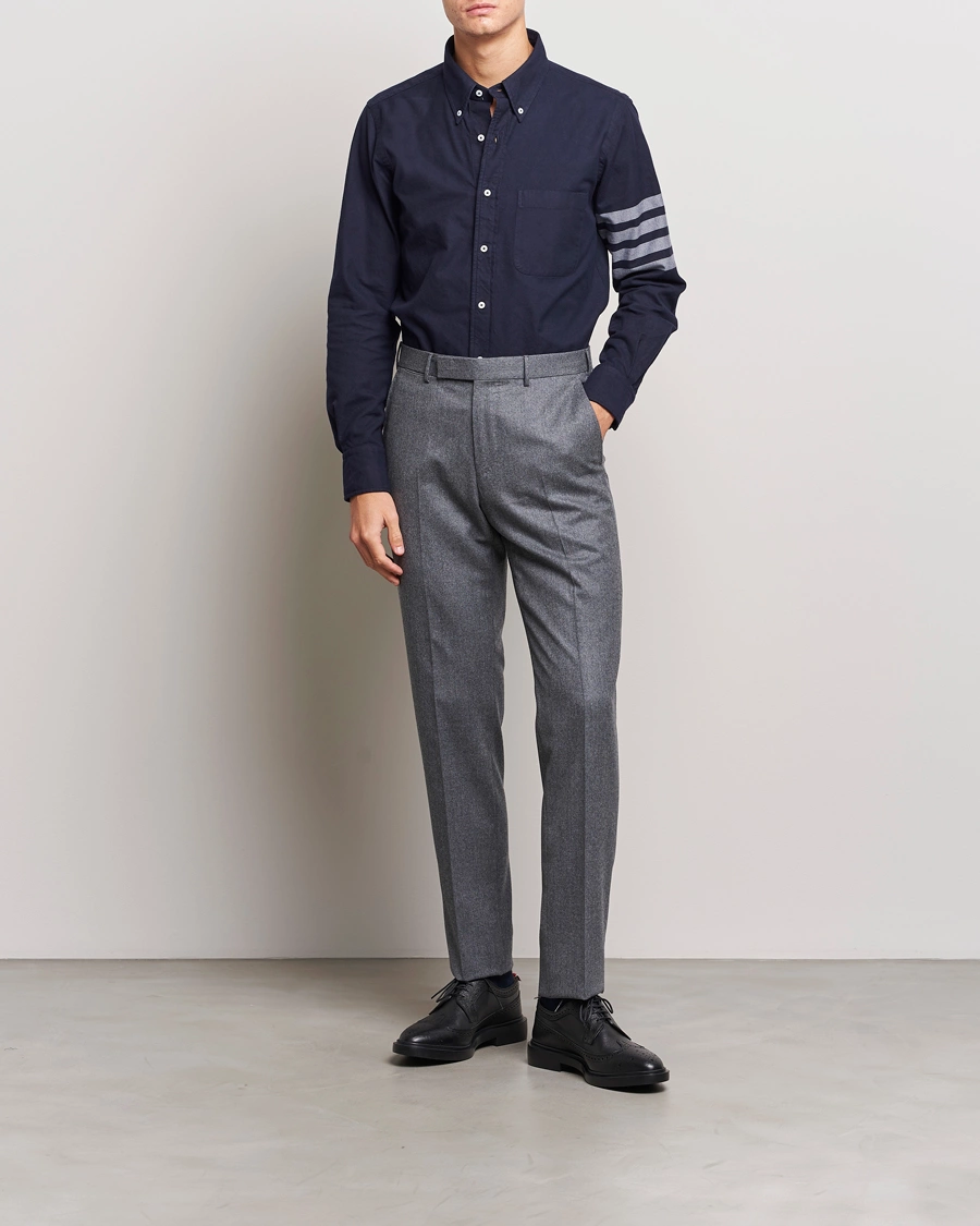 Homme | Chemises | Thom Browne | 4 Bar Flannel Shirt Navy