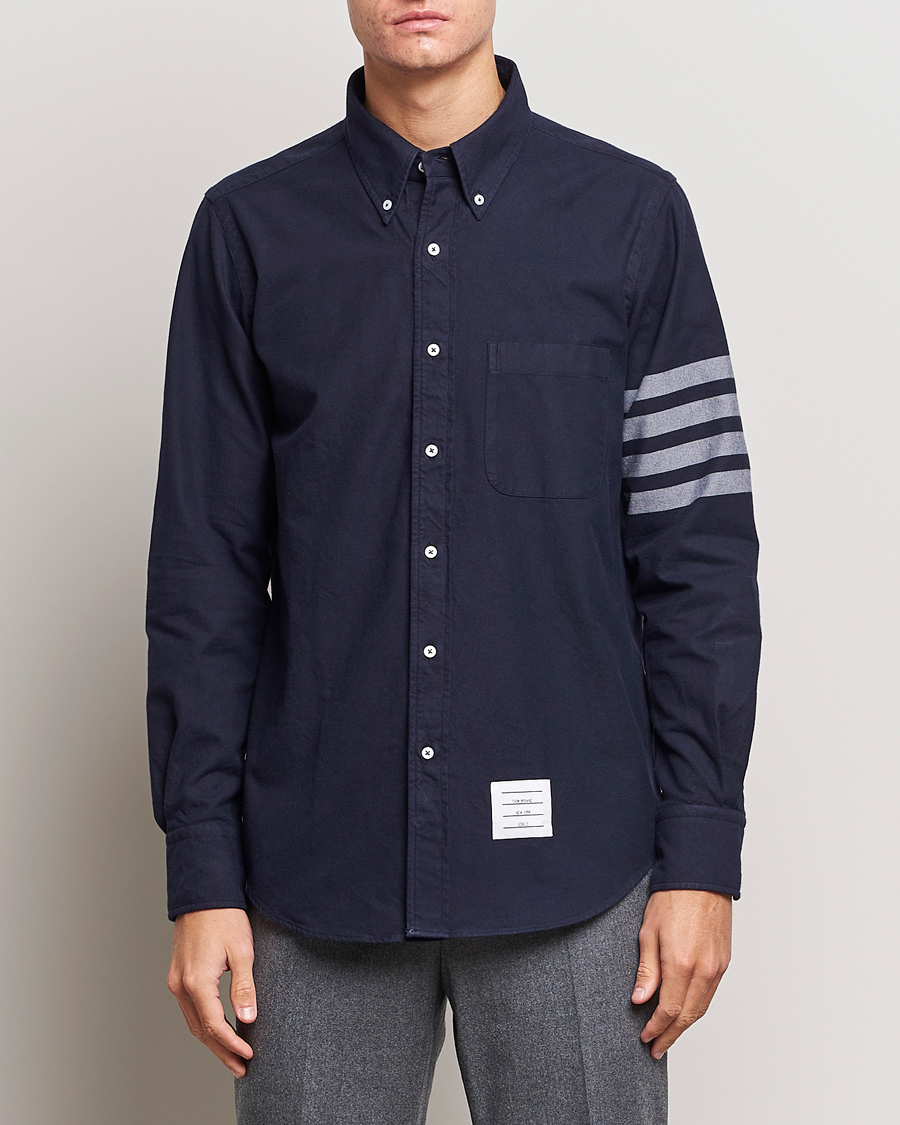 Homme | Chemises | Thom Browne | 4 Bar Flannel Shirt Navy