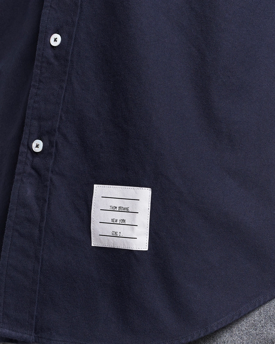 Homme | Chemises | Thom Browne | 4 Bar Flannel Shirt Navy