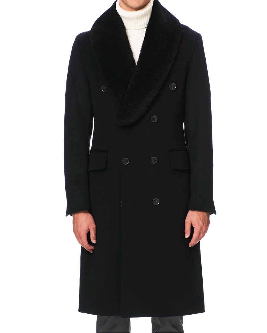 Homme | Manteaux Et Vestes | Oscar Jacobson | Pekka DB Sherling Collar Coat Black