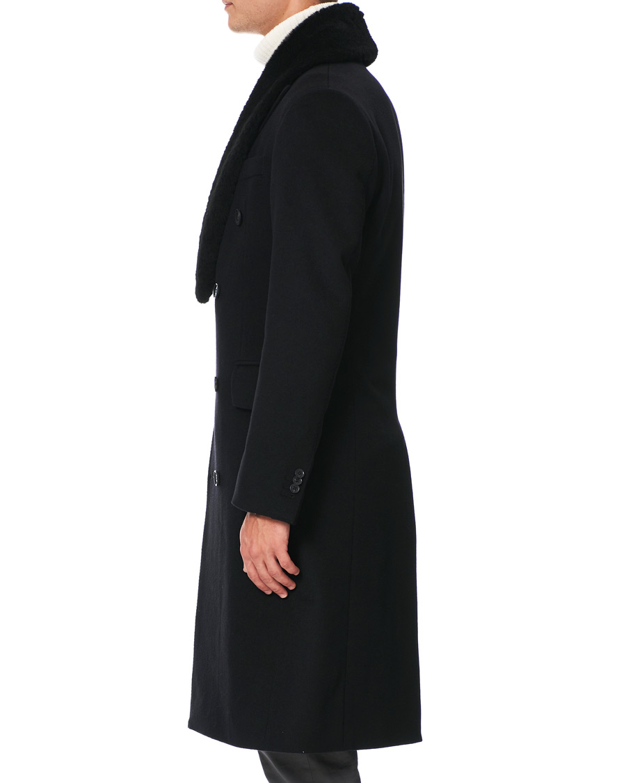 Homme | Manteaux Et Vestes | Oscar Jacobson | Pekka DB Sherling Collar Coat Black