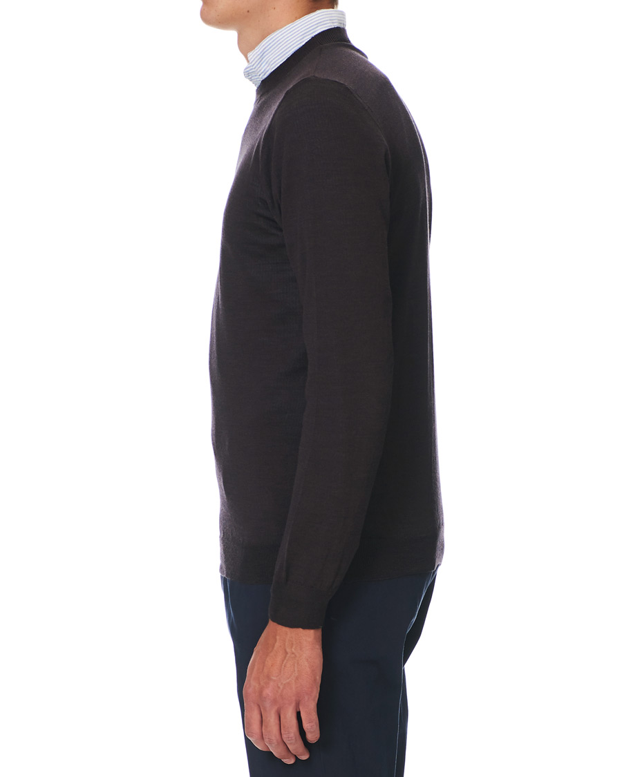 Homme | Pulls Et Tricots | Oscar Jacobson | Custer Extra Fine Merino Crew Neck Brown