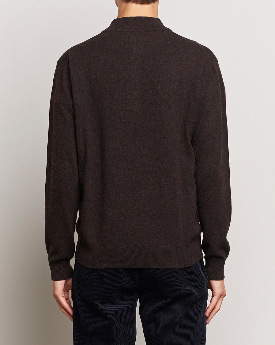 Homme | Pulls Et Tricots | Oscar Jacobson | Patton Wool/Cashmere Half Zip Brown