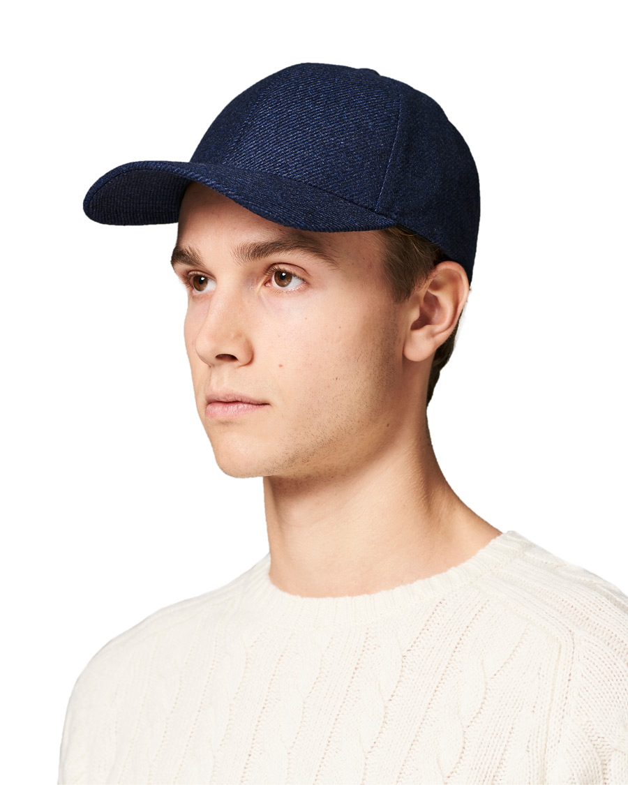 Homme | Varsity Headwear Loro Piana Cashmere Baseball Cap Navy | Varsity Headwear | Loro Piana Cashmere Baseball Cap Navy