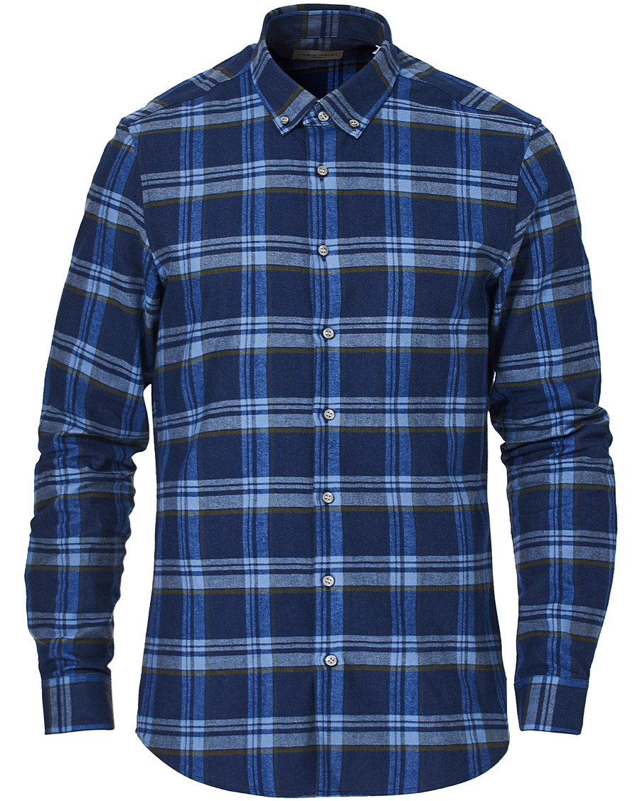 Homme | Chemises | Calvin Klein | Slim Fit Soft Touch Check Shirt Blue