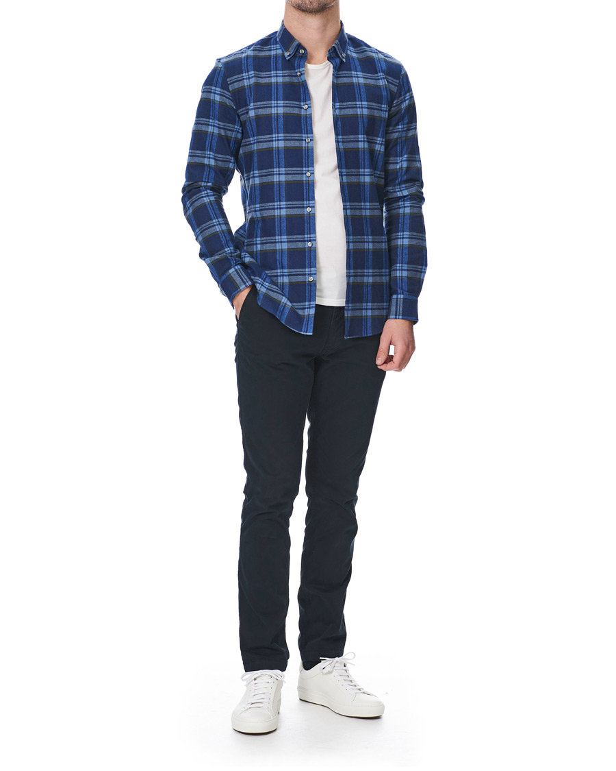Homme | Chemises | Calvin Klein | Slim Fit Soft Touch Check Shirt Blue