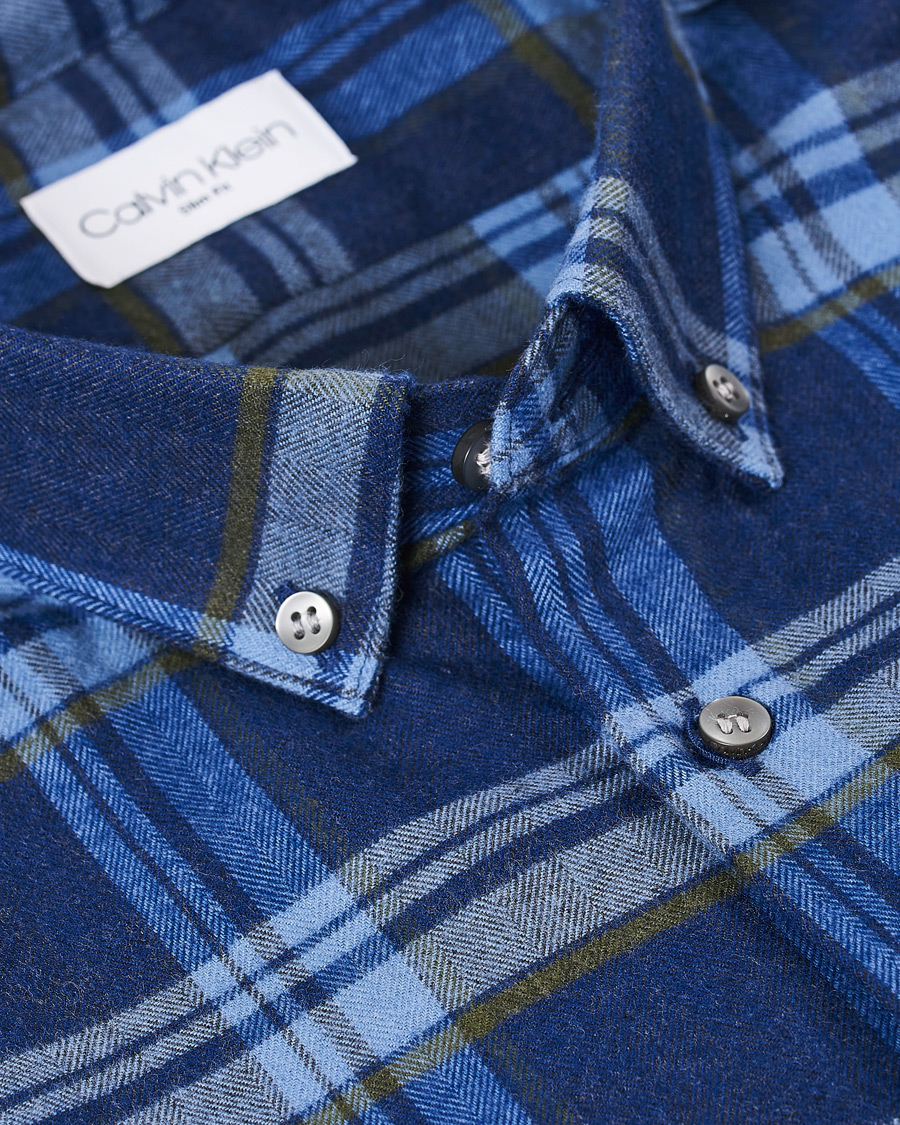 Homme | Chemises | Calvin Klein | Slim Fit Soft Touch Check Shirt Blue