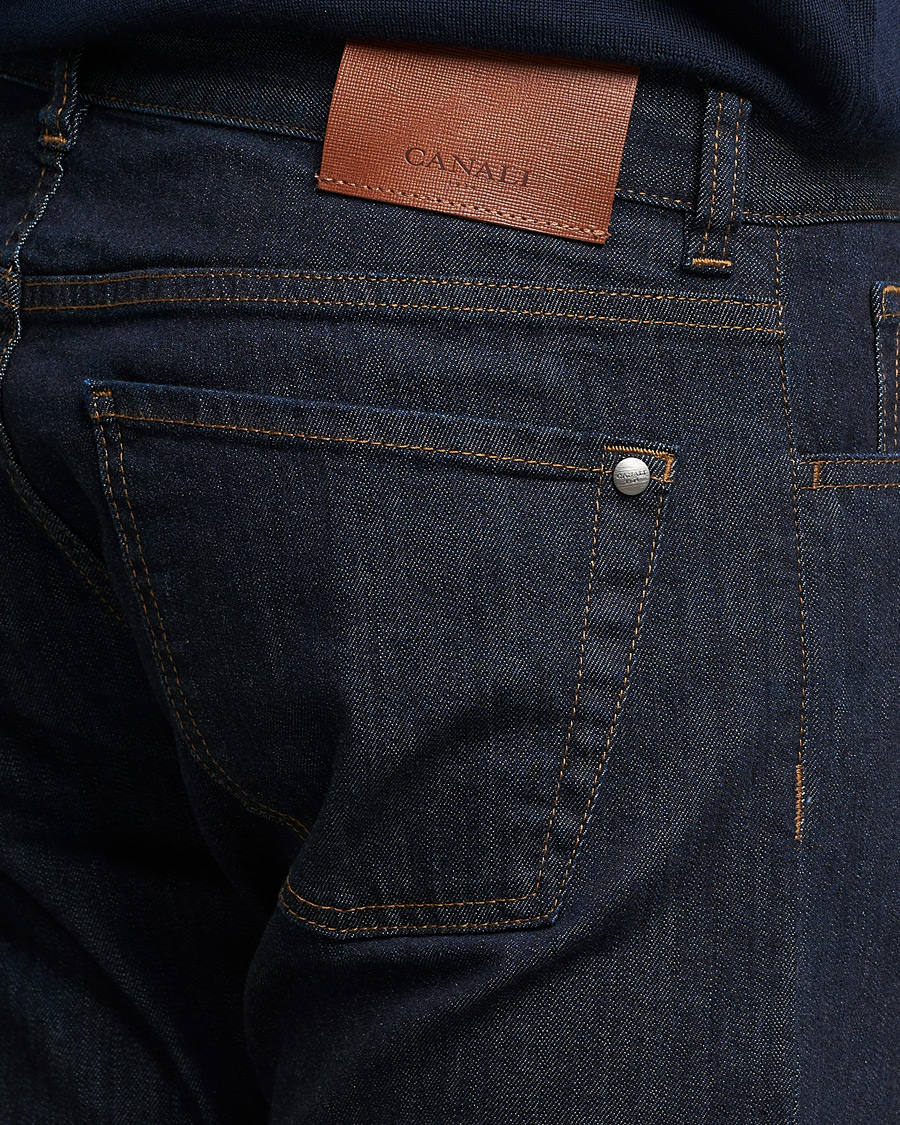 Homme | Jeans | Canali | Slim Fit Stretch Jeans Dark Rinse
