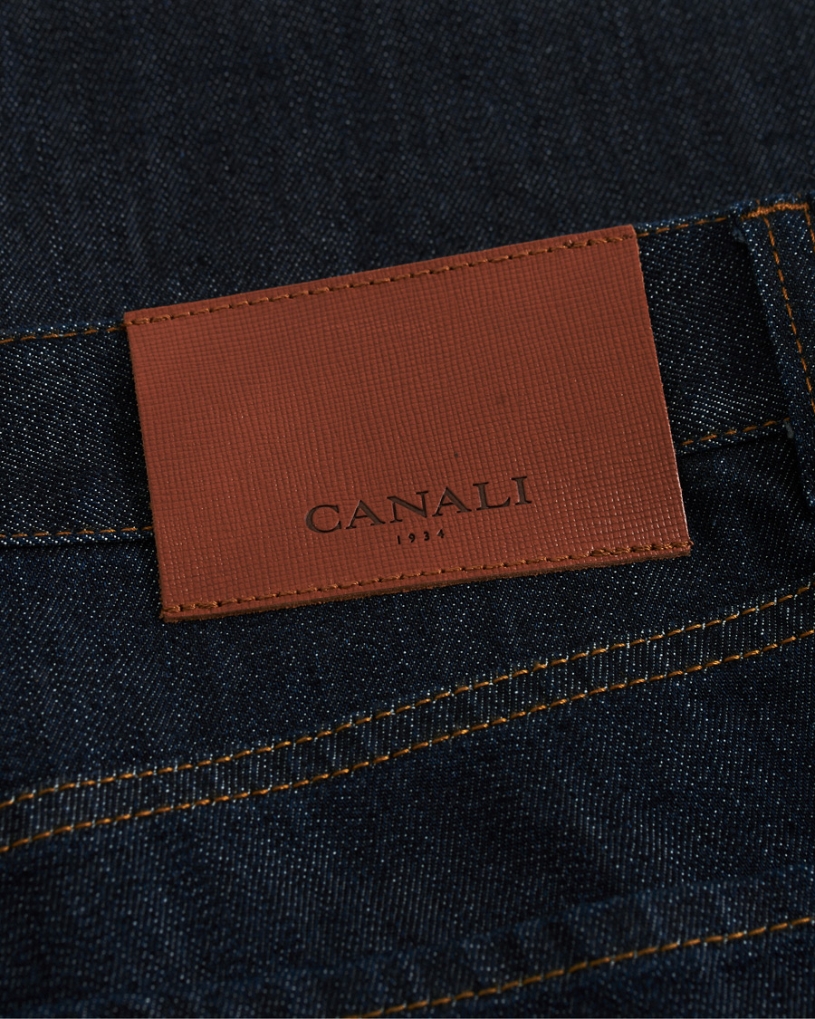 Homme | Jeans | Canali | Slim Fit Stretch Jeans Dark Rinse