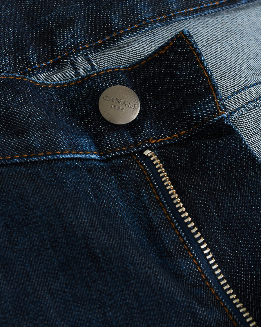 Homme | Jeans | Canali | Slim Fit Stretch Jeans Dark Blue Wash