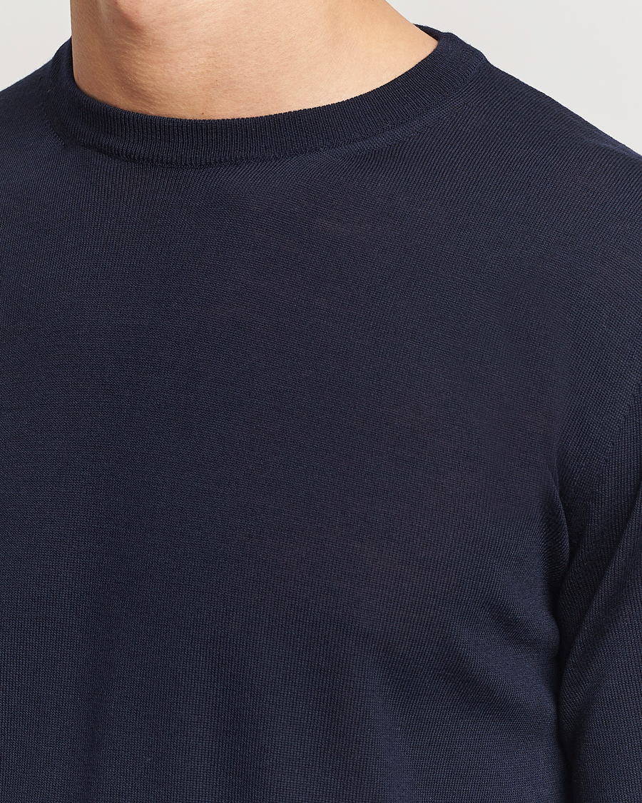 Homme | Pulls Et Tricots | Canali | Merino Wool Crew Neck Navy