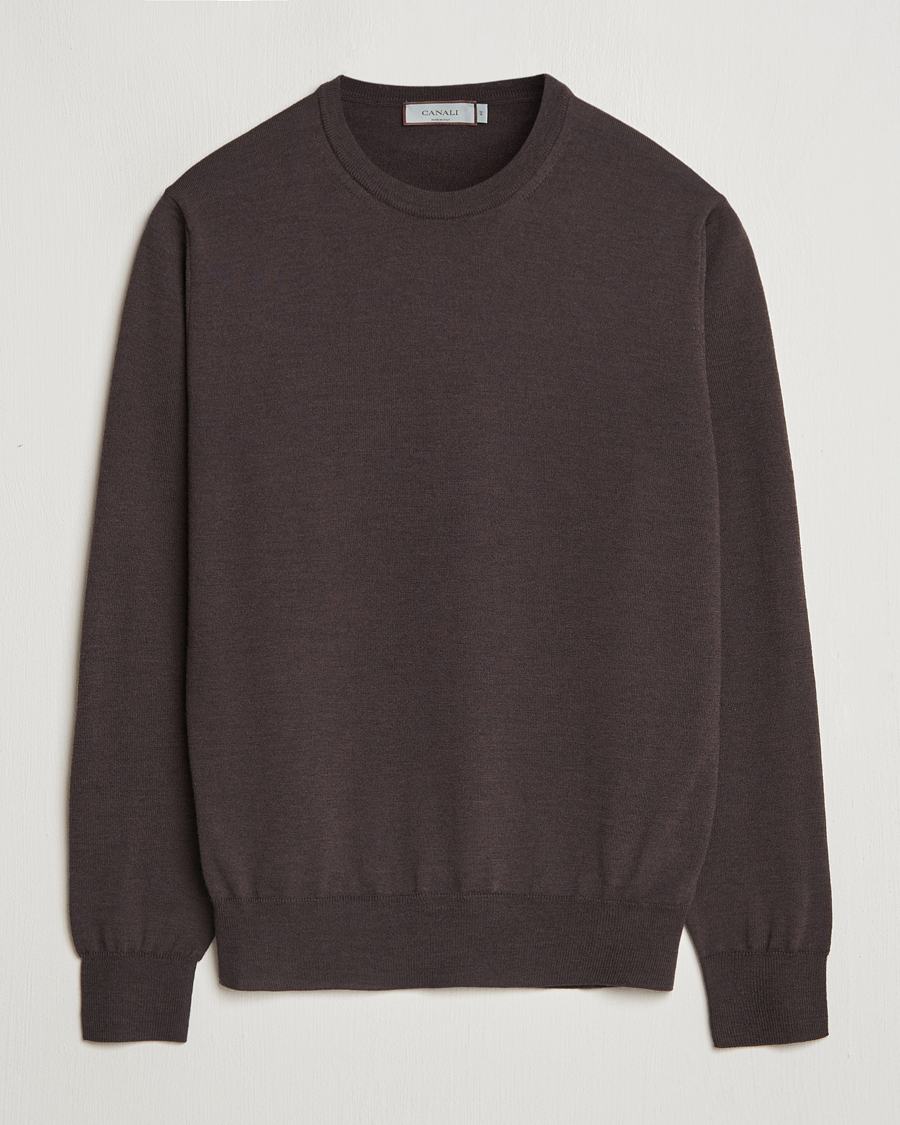 Homme | Pulls Et Tricots | Canali | Merino Wool Crew Neck Brown