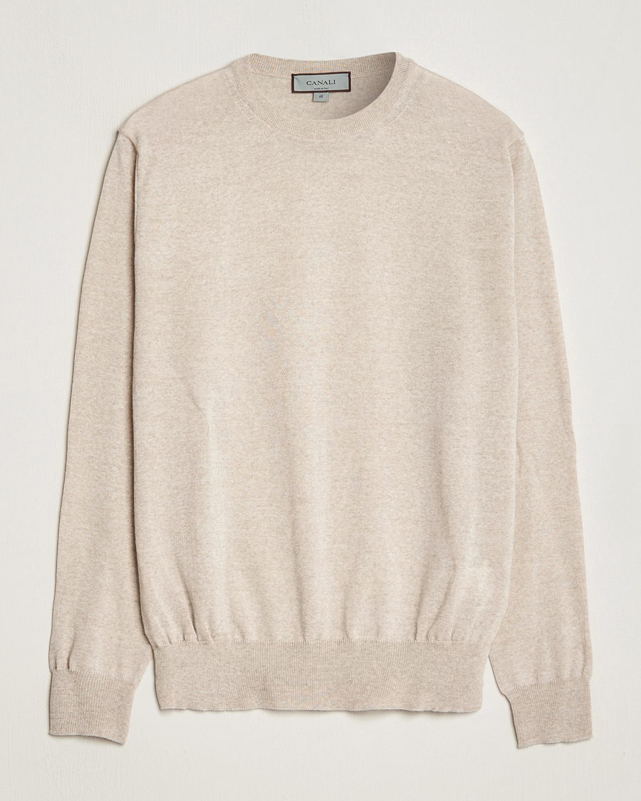 Homme | Pulls Et Tricots | Canali | Merino Wool Crew Neck Light Beige