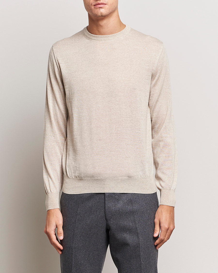 Homme | Pulls Et Tricots | Canali | Merino Wool Crew Neck Light Beige