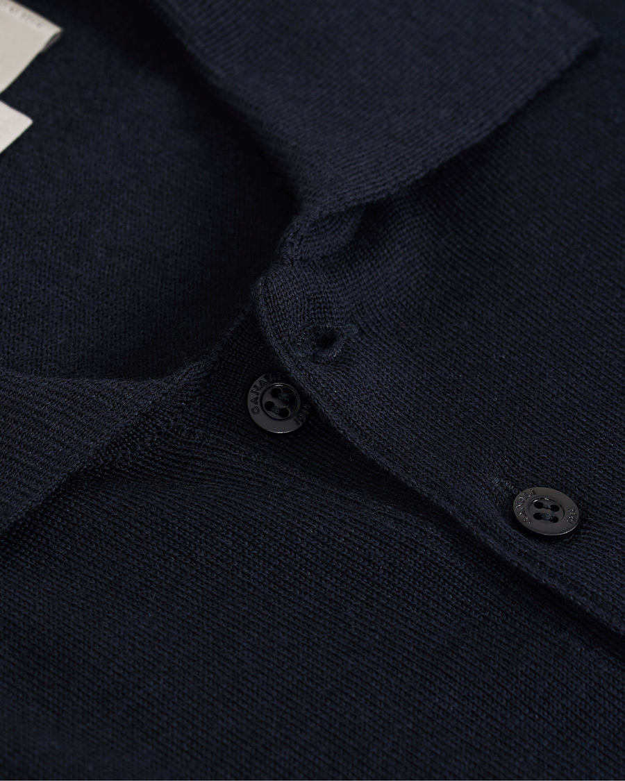 Homme | Pulls Et Tricots | Canali | Merino Wool Knitted Polo Navy