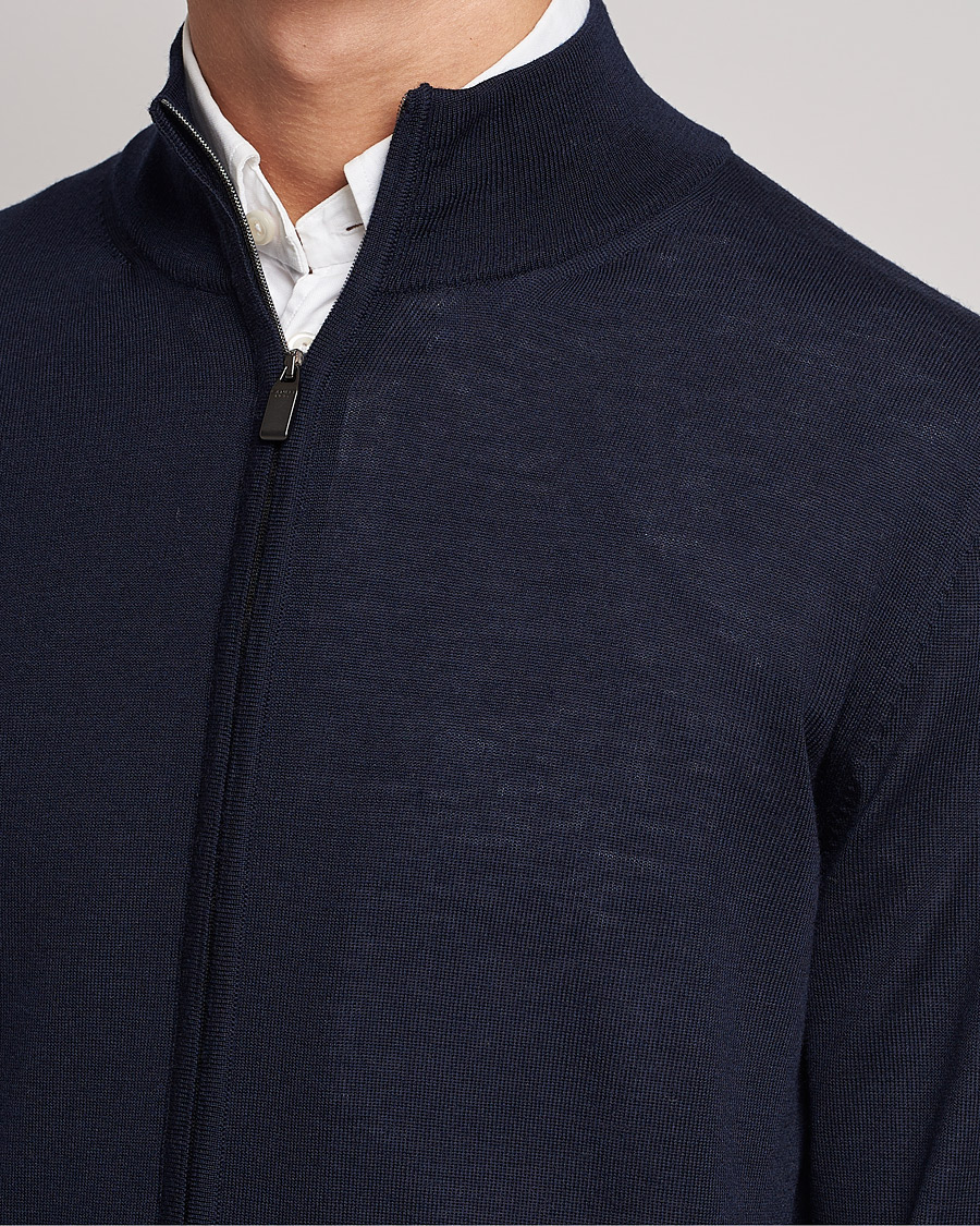 Homme | Pulls Et Tricots | Canali | Merino Wool Full Zip Navy