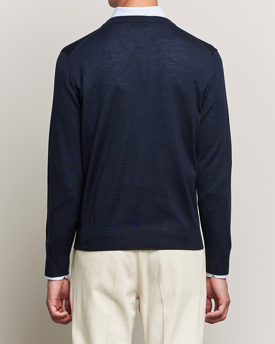 Homme | Pulls Et Tricots | Canali | Merino Wool V-Neck Navy