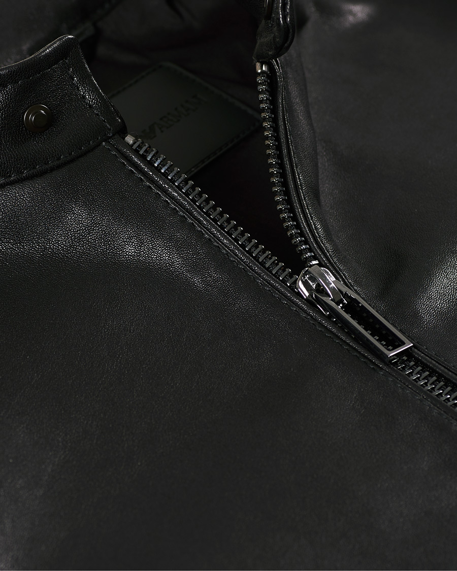 Homme | Manteaux Et Vestes | Emporio Armani | Leather Jacket Black