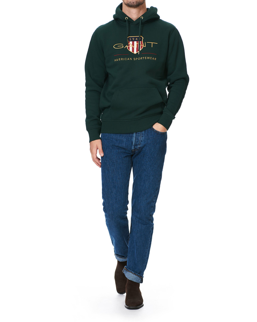 Homme | Pulls Et Tricots | GANT | Archive Shield Hoodie Tartan Green