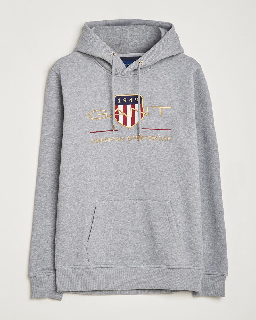 Homme | Pulls Et Tricots | GANT | Archive Shield Hoodie Grey Melange