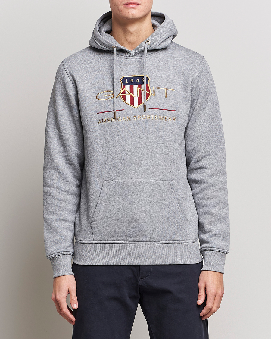 Homme | Pulls Et Tricots | GANT | Archive Shield Hoodie Grey Melange