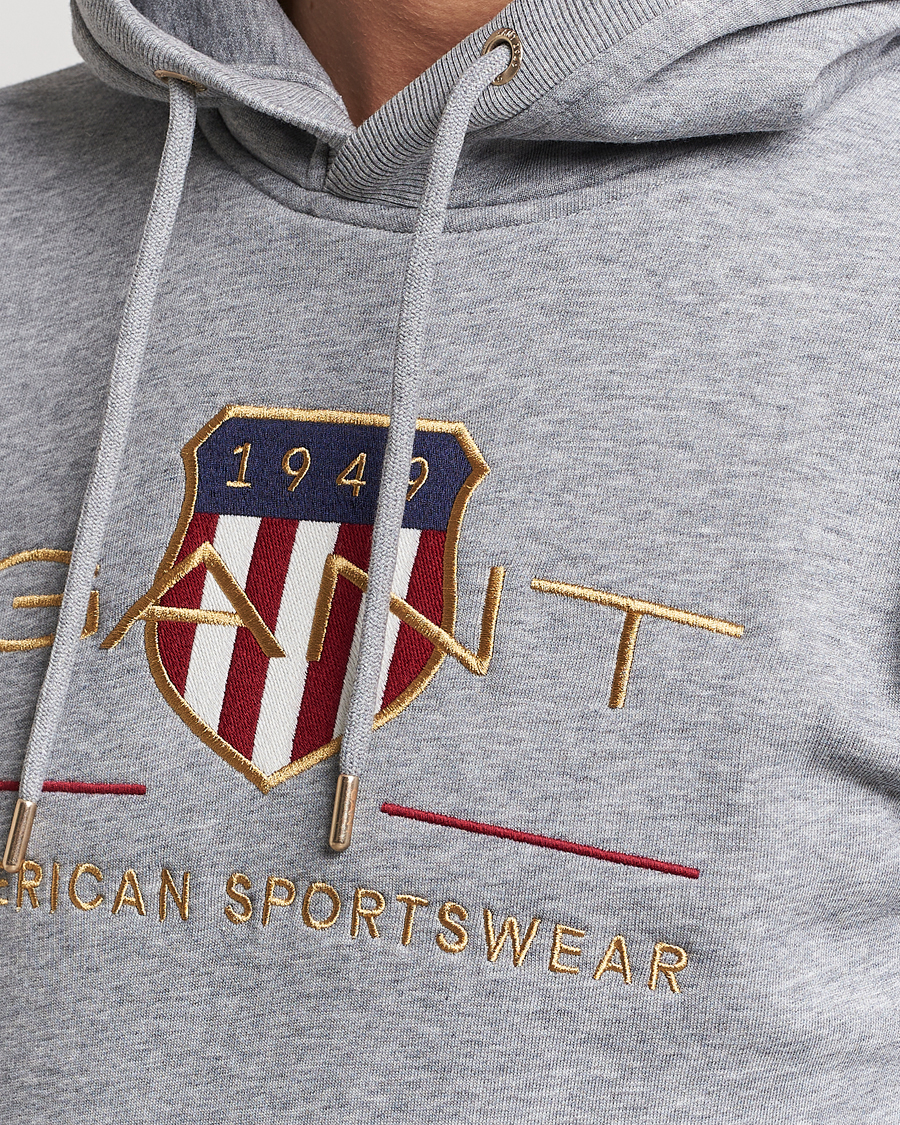 Homme | Pulls Et Tricots | GANT | Archive Shield Hoodie Grey Melange