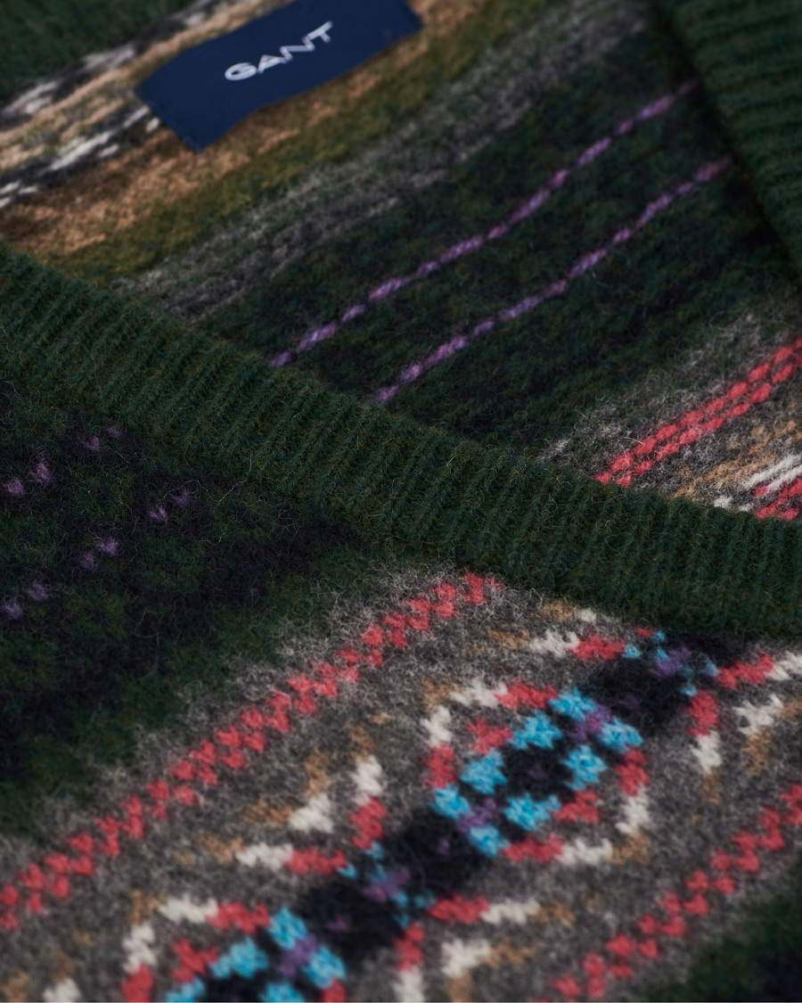 Homme | Pulls Et Tricots | GANT | Holiday Fairisle Slipover Tartan Green