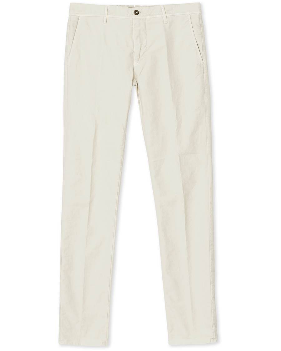 Homme | Pantalons | Incotex | Slim Fit Garment Dyed Washed Slacks Off White