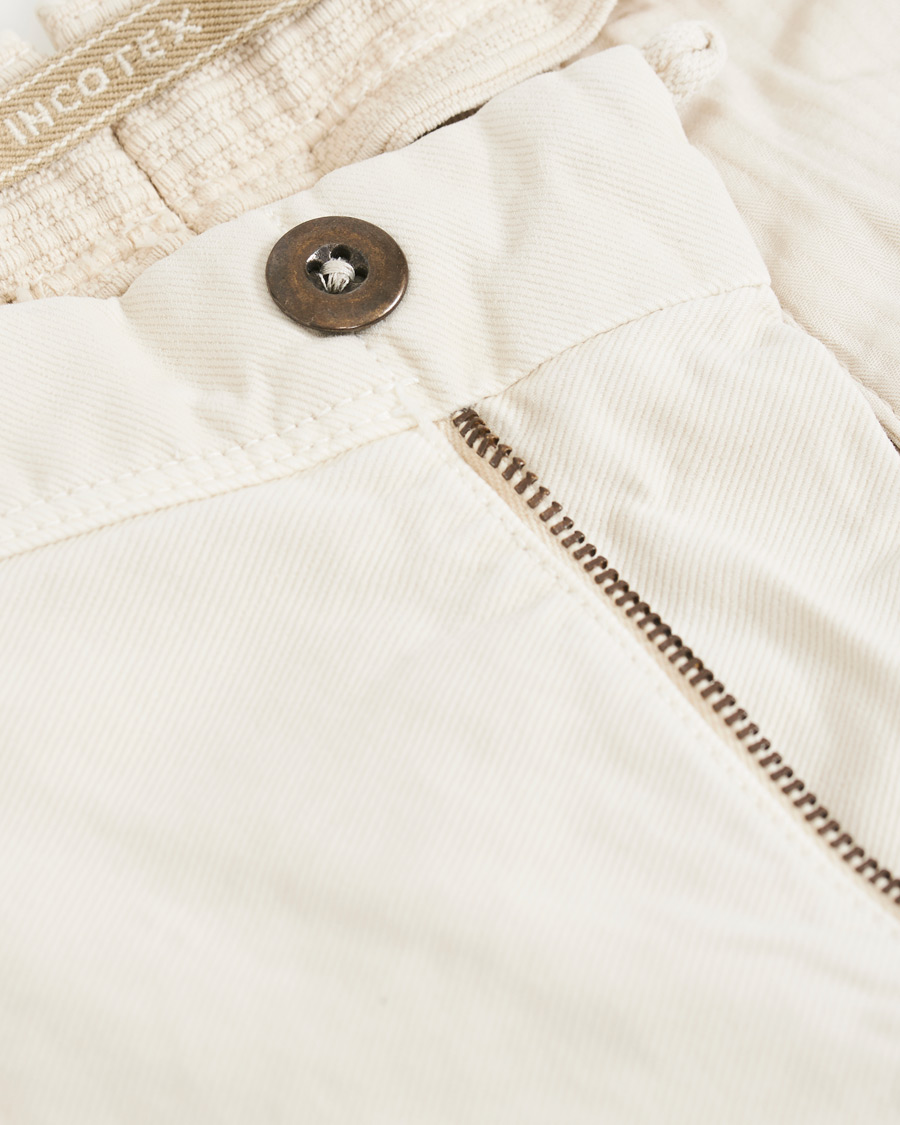 Homme | Pantalons | Incotex | Slim Fit Garment Dyed Washed Slacks Off White
