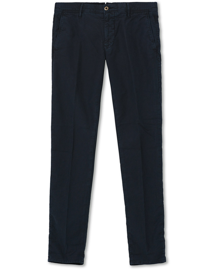 Homme | Pantalons | Incotex | Slim Fit Garment Dyed Washed Slacks Navy