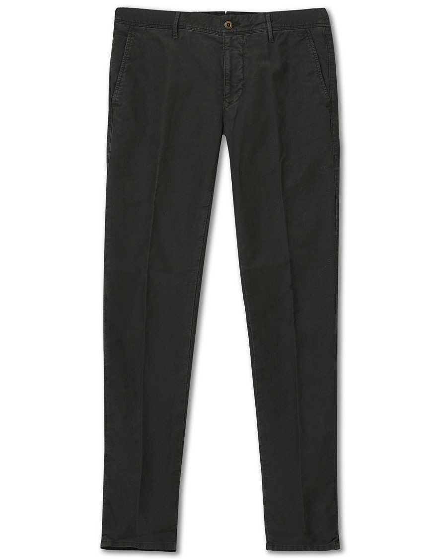 Homme | Pantalons | Incotex | Slim Fit Garment Dyed Washed Slacks Black