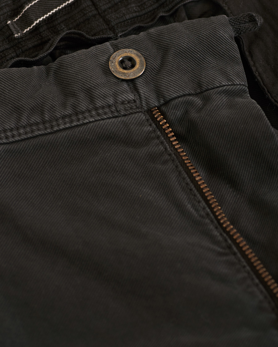 Homme | Pantalons | Incotex | Slim Fit Garment Dyed Washed Slacks Black