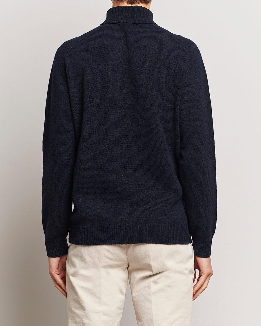 Homme | Pulls Et Tricots | Sunspel | Lambswool Poloshirt Dark Navy Moiline
