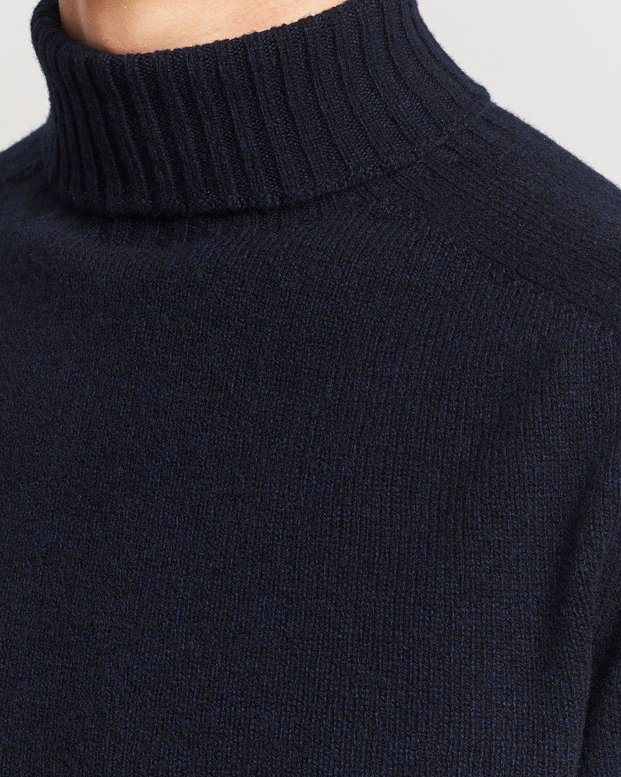 Homme | Pulls Et Tricots | Sunspel | Lambswool Poloshirt Dark Navy Moiline