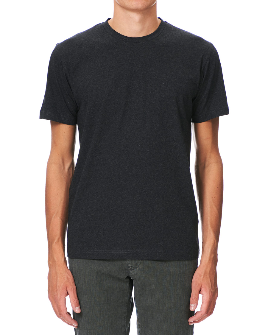 Homme | T-shirts | Sunspel | Riviera Organic Tee Charcoal Melange
