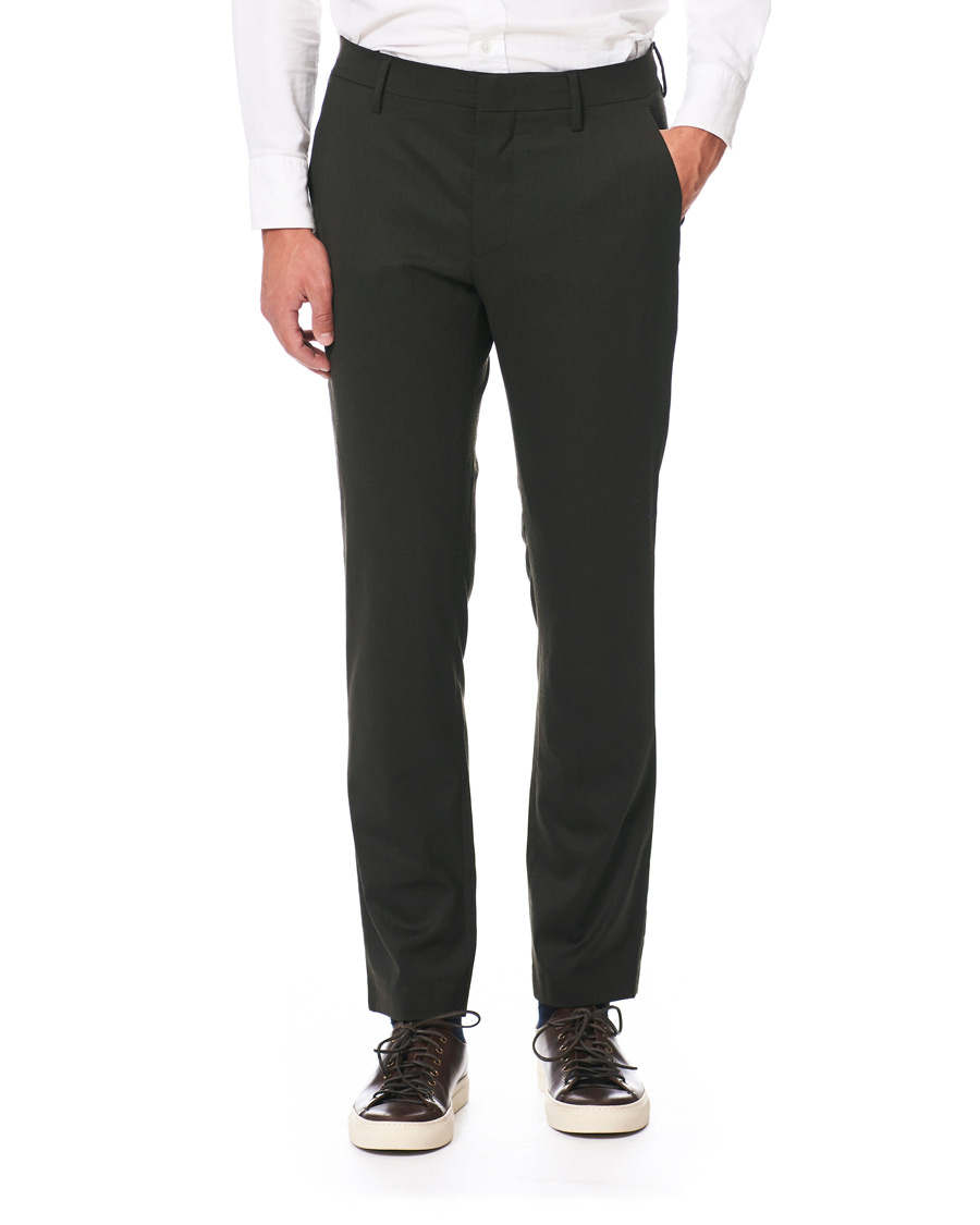 Homme | Pantalons | NN07 | Theo Regular Fit Wool Trousers Army Green